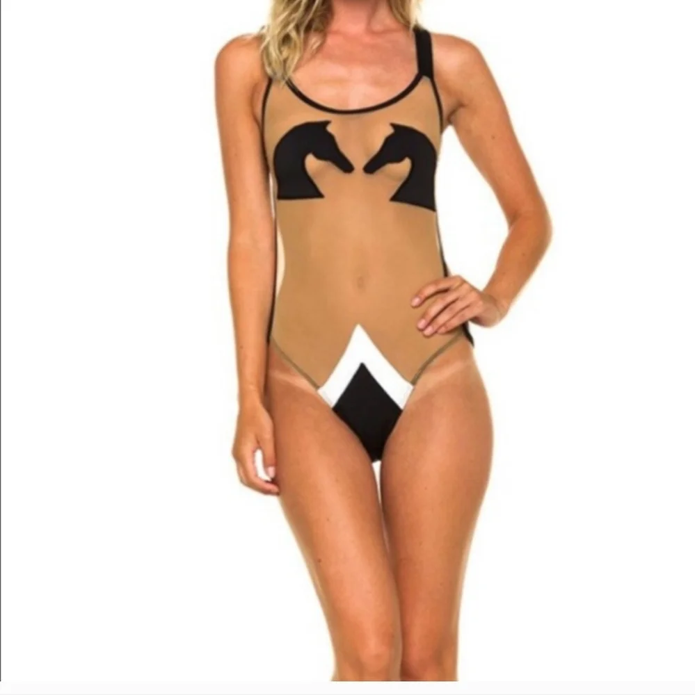Pacific AND Driftwood Le CHEVALIER Swimsuit FESTIVAL WEAR New RaRe